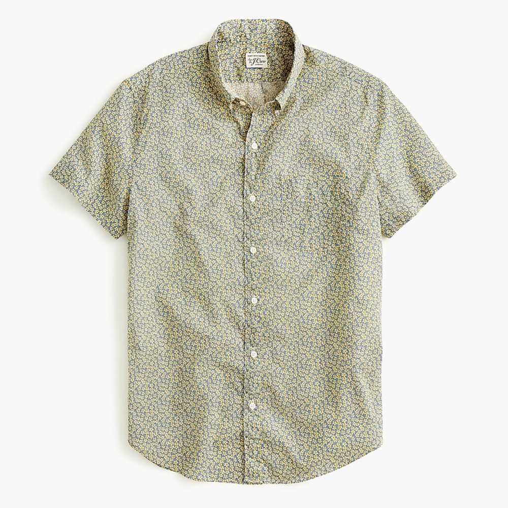 J. Crew x Liberty of London Short Sleeve Button Down Shirt Speckle Flower Size M